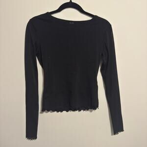 John Galt Black Long Sleeve Top